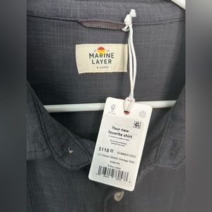 Marine Layer Long Sleeve Stretch Selvage Shirt, XL, NWT